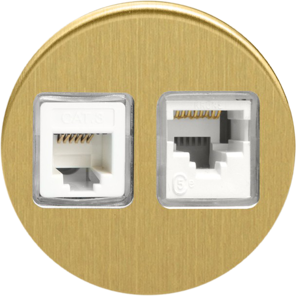 Double Ethernet - Brushed Brass