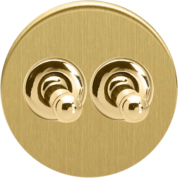 Double Toggle Switch - Brushed Brass