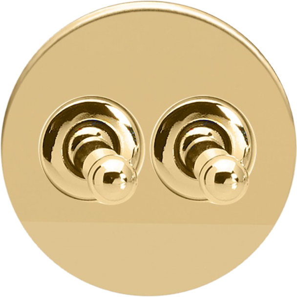 Double Toggle Switch - Polished Brass